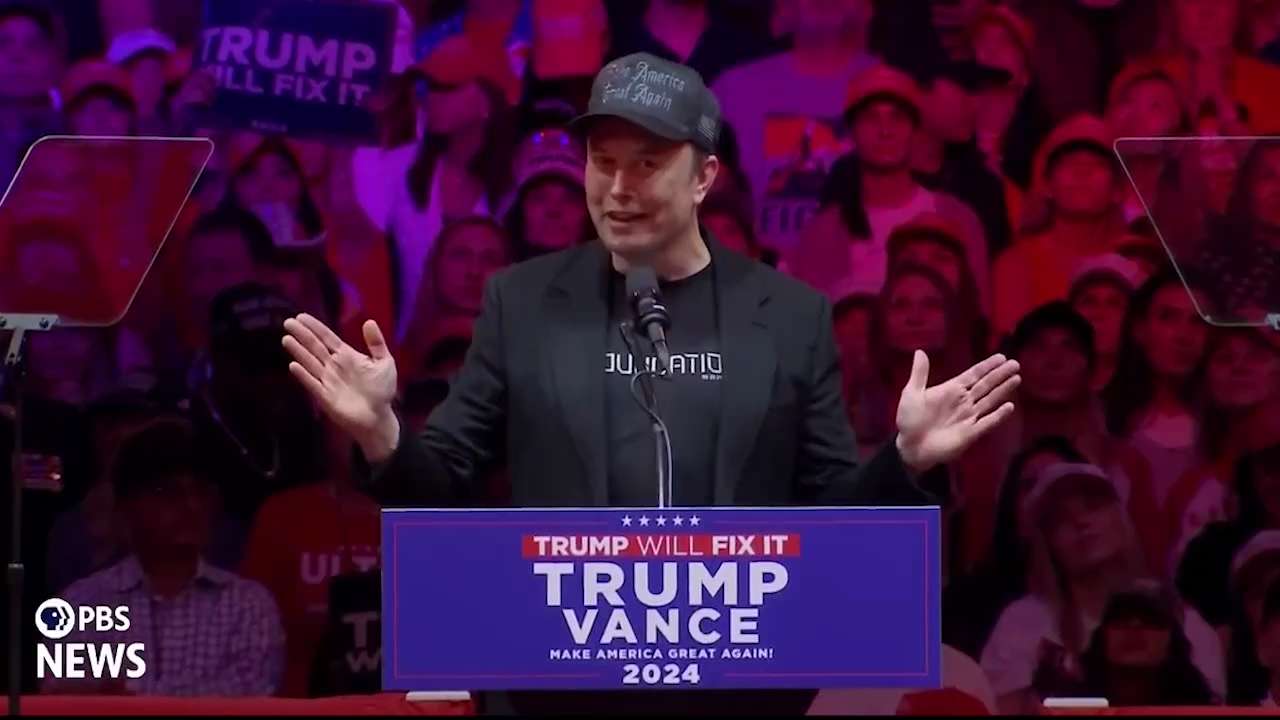 Elon Musk at Madison Square Gardon:

"American's not just going to be great, America is going to rea...