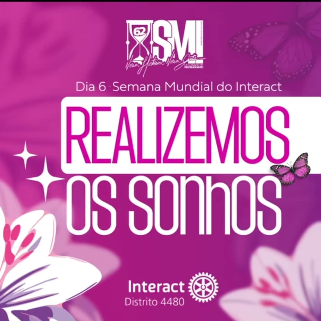 Texto do Interact4480:

Semana Mundial do Interact (SMI). Nossa História, Nossa Gente. Um Legado de ...
