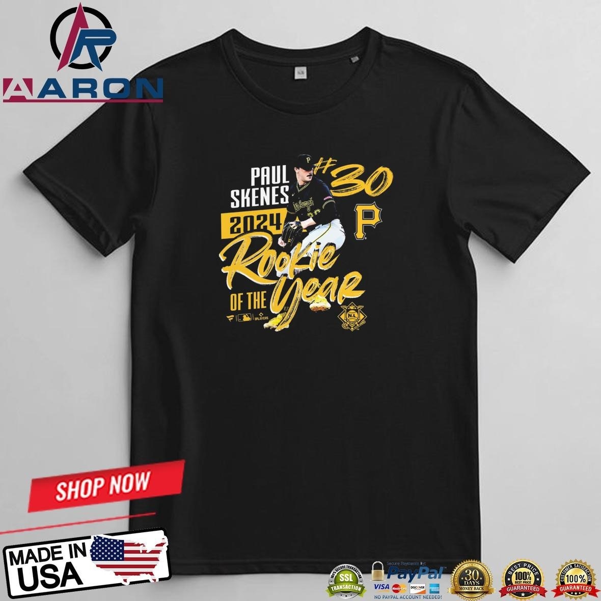 Paul Skenes Pittsburgh Pirates 2024 National League Rookie Of The Year T-Shirts

Buy this: https://a...