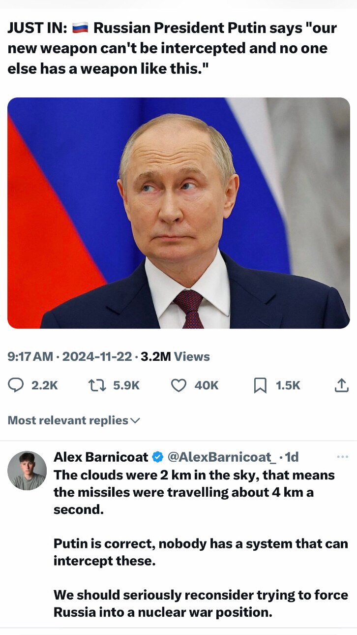 Russia has a right to defend itself.

American leadership is not thinking straight.

BRICS News