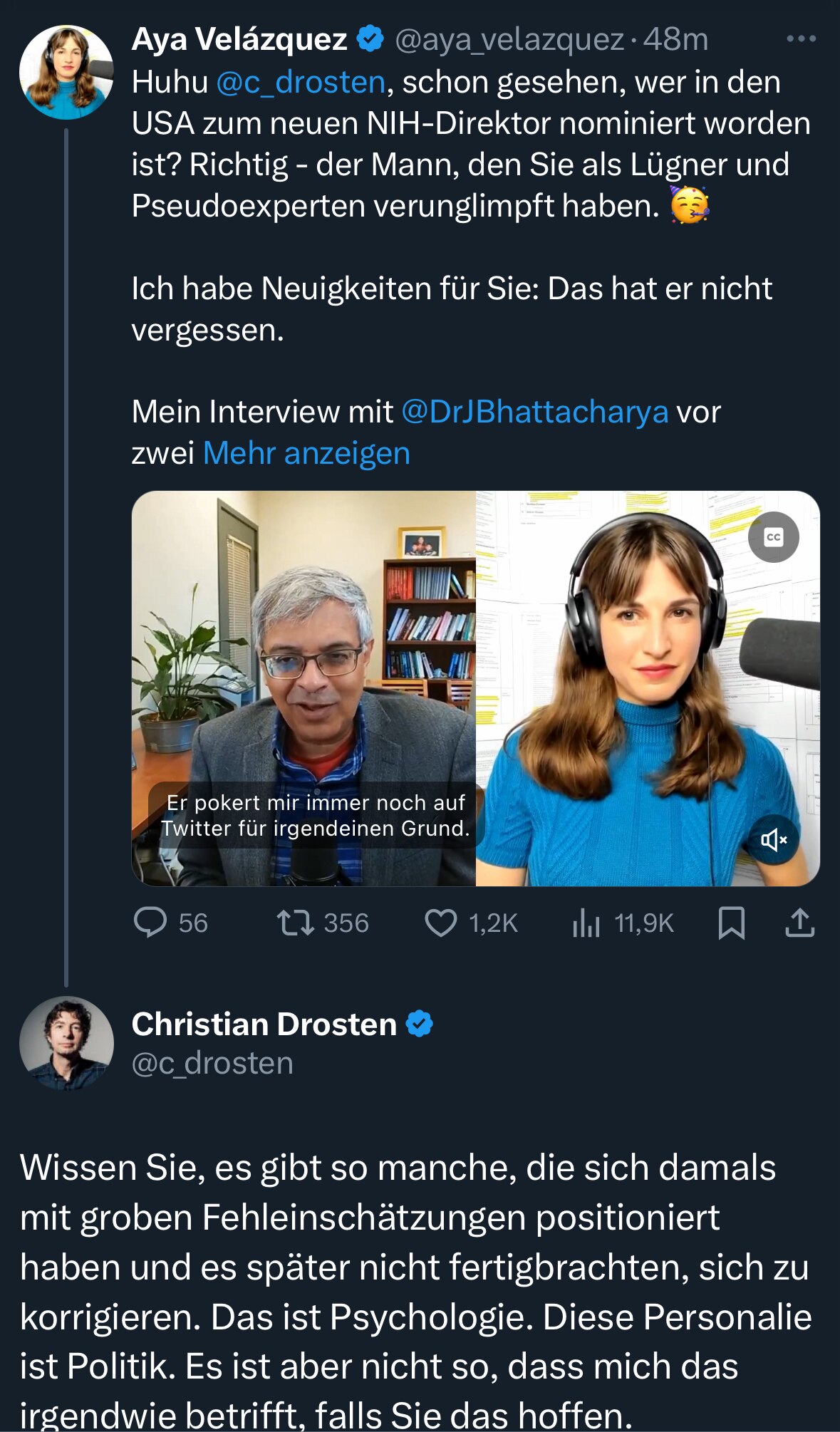 Apropos Psychologie.

Wie nennt man einen solchen Menschen nochmal?

https://x.com/c_drosten/status/...