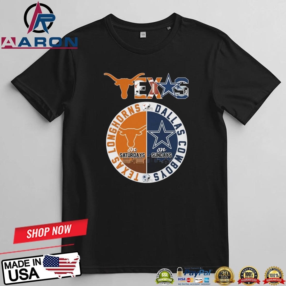 Texas Longhorns On Saturday x Dallas Cowboys On Sunday T-Shirts

Buy it: https://aaronshirt.com/prod...