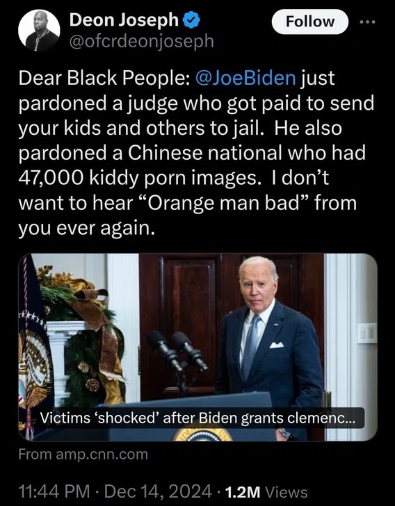 WE KNOW LIKE THE EXECUTIVE ORDERS THAT ONLY PRESIDENTS CAN DO THESE PARDONS ARE NOT BEING DONE BY BIDEN !
He Couldn’t Possibly Do It With His Dementia !
That Means Its More Than Likely Obama Illegally Pardoning Criminals All over Hell!
WE ARE TALKING NUMBERS NEVER BEFORE SEEN LIKE OVER 8,000 PARDONS ALREADY !