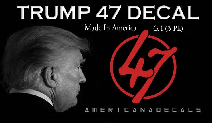 TRUMP 47 DECAL 4x4 3(Pack) @CapUSA 🇺🇸
https://www.ebay.com/itm/126873341032
