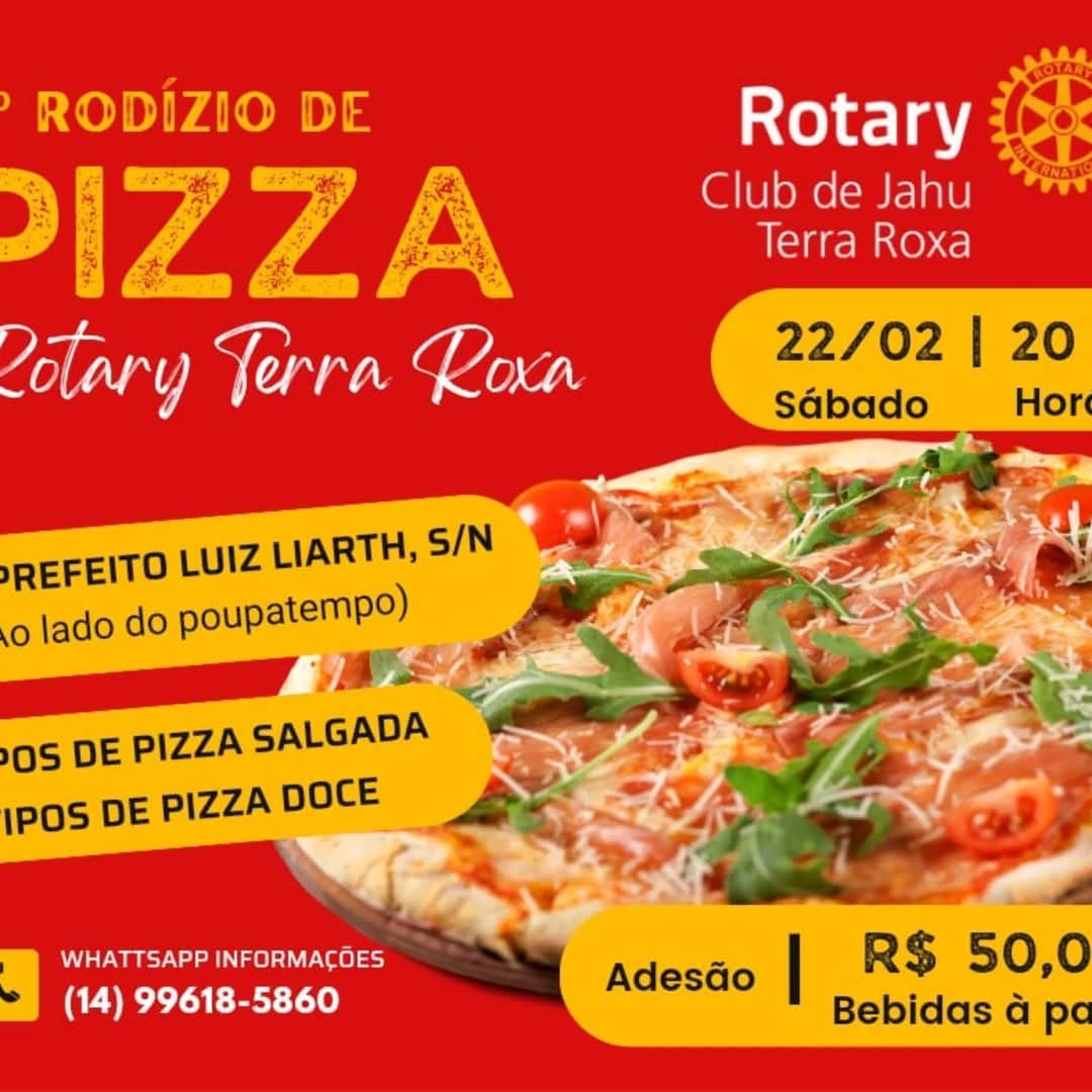 Venha participar do 2° Rodízio de Pizza do Rotary Club de Jahu - Terra Roxa!

Data: 22/02 à partir d...