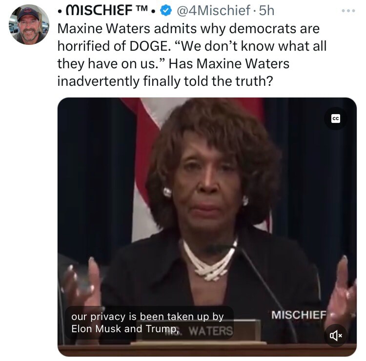 Ignorant, dumb and criminal…good old Maxi, too stupid to know she’s a danger to herself. This career self servant is as dirty as they come! I will celebrat