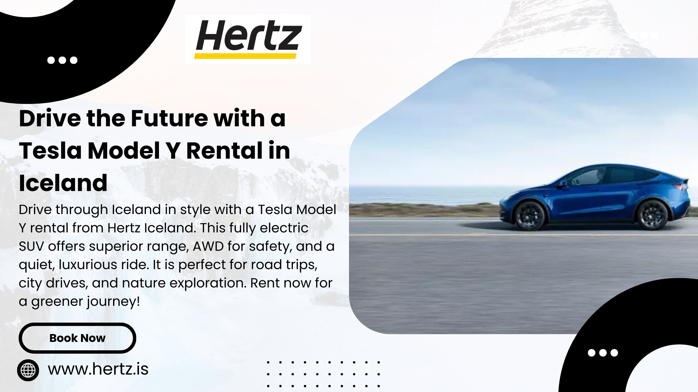 Book Ride with Tesla Model Y Rental | Hertz Iceland

Drive the future with a Tesla Model Y rental in...