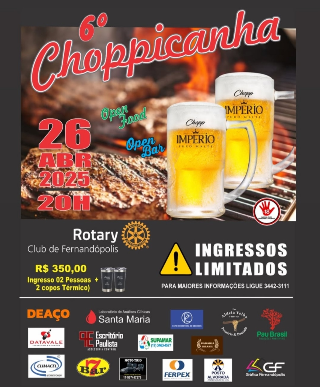 VEM AÍ O 6º CHOPPICANHA MAIS ESPERADO DO ANO!

Prepare-se para uma noite de muita música, gente boa ...
