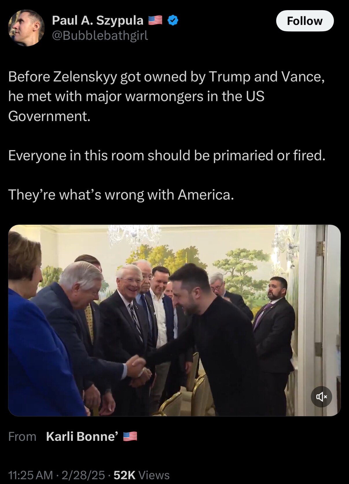 This is Why Zelensky Came in so Cocky
https://x.com/bubblebathgirl/status/1895555896656417189?s=46&t=ECqdZL_9ZGFJGqr2dyJD8g