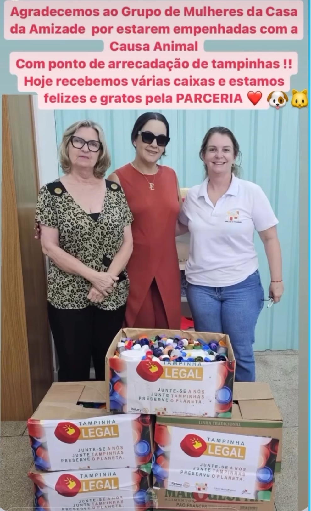 Texto da Casa da Amizade de Fernandópolis:

PROJETO TAMPINHAS PETS

A Casa da Amizade de Fernandópol...