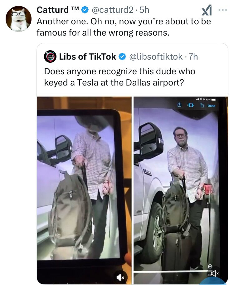 I Guess They Don’t Realize Tesla Has Cameras Outside 
