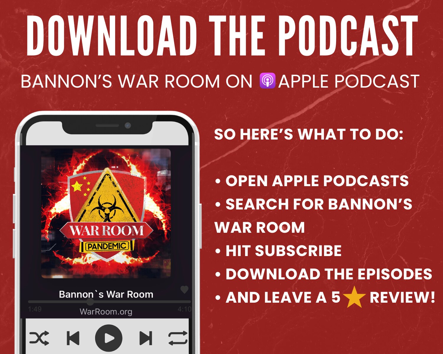 Bannon’s WarRoom is on Apple Podcasts. Subscribe, download, listen, and leave a 5-star review. Actio...