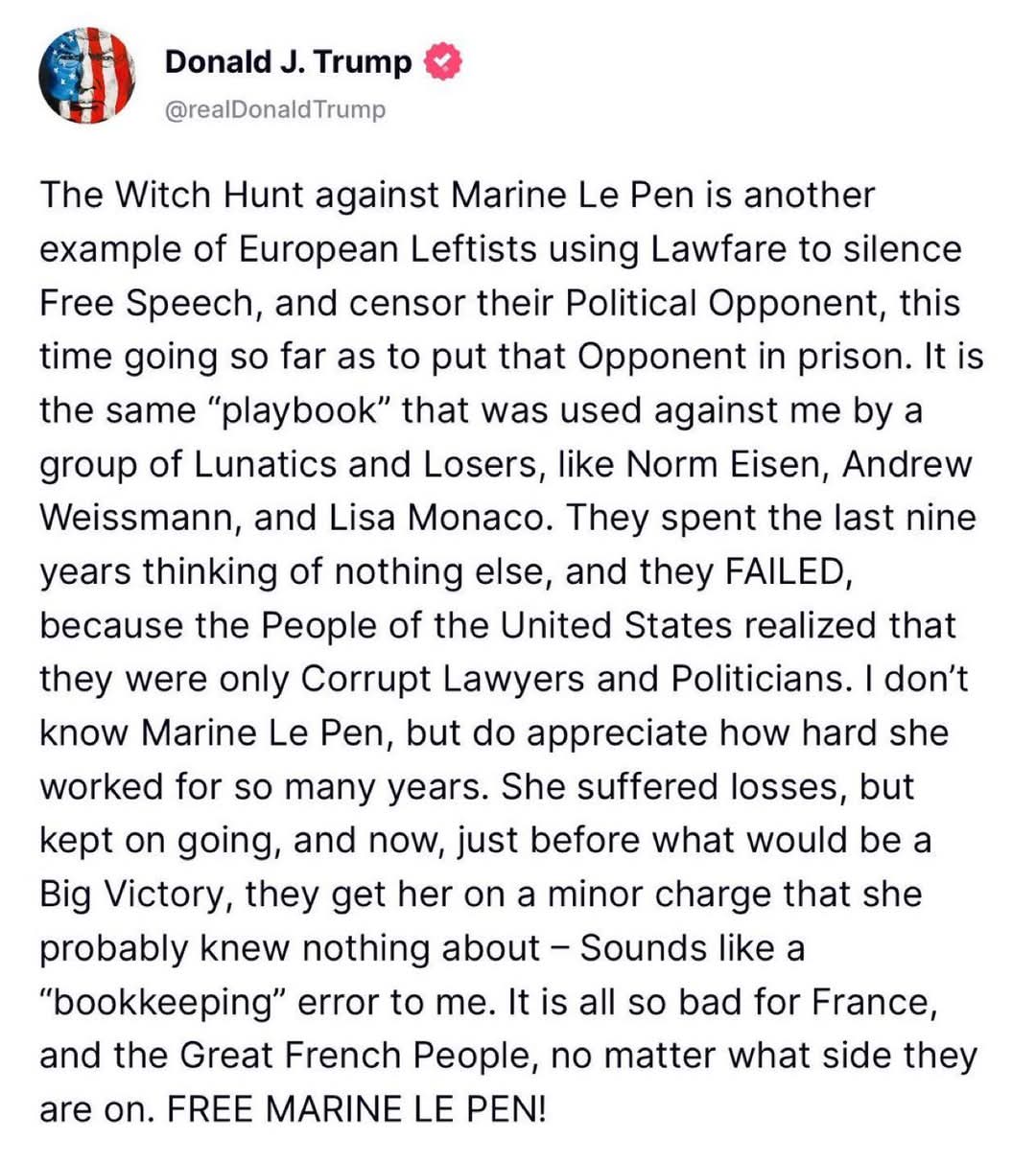 Statement From President Trump!! 🚨🇫🇷  

