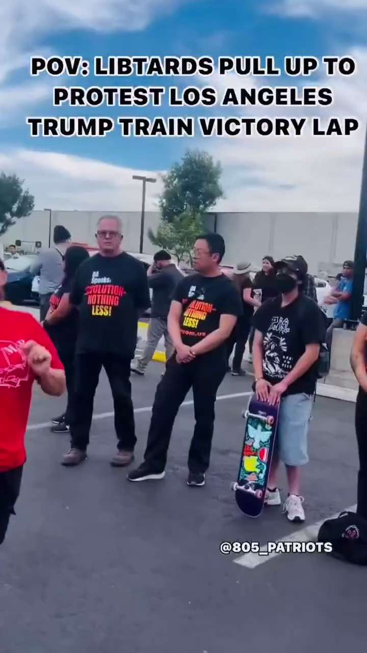 Liberal tears just add fuel to the fire. MAGA’s here, and we’re driving the Trump Train straight to victory.

MAGA pulls up to a liberal protest and starts the “Trump Train”
