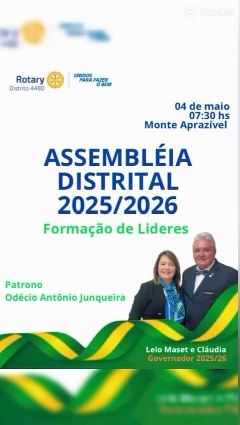 Reservem a data:

04/05 - Assembleia Distrital em Monte Aprazível

https://www.instagram.com/reel/DI...