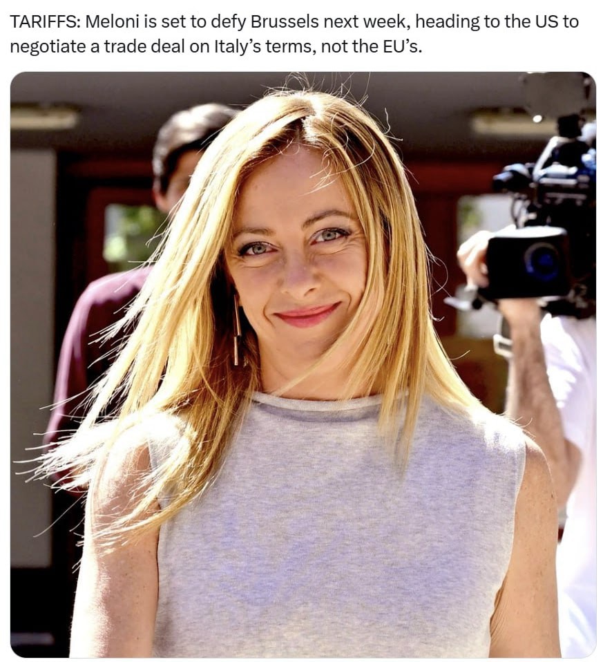 Viva l’Italia!…Italy was getting as bad as France & UK..They saved themselves, by voting for their Female Trump, who tells UN to go *F* themselves!
Love her, a real woman with balls( even though imaginary)
Boom! 😎🫠⚖️💫