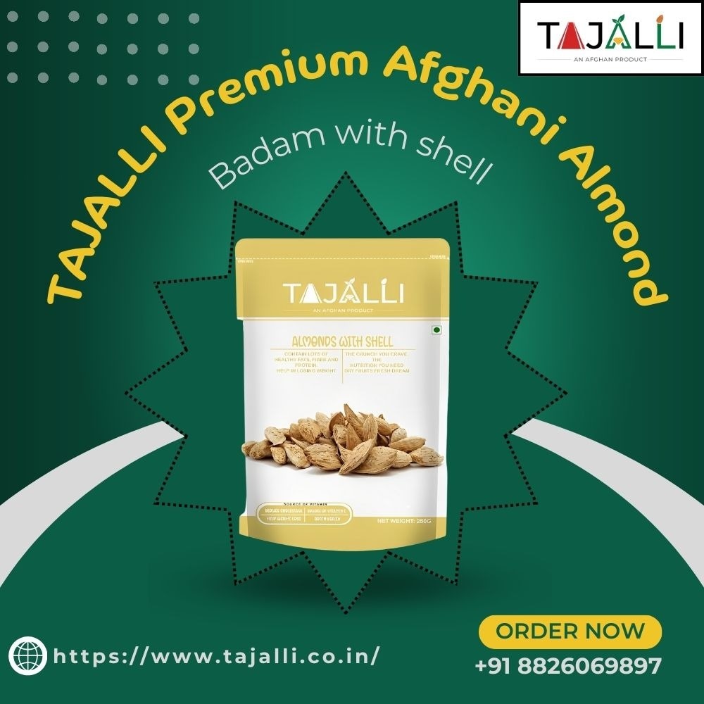 TAJALLI Premium Afghani Almond Badam with shell

TAJALLI Premium Afghani Almond Badam with Shell bri...
