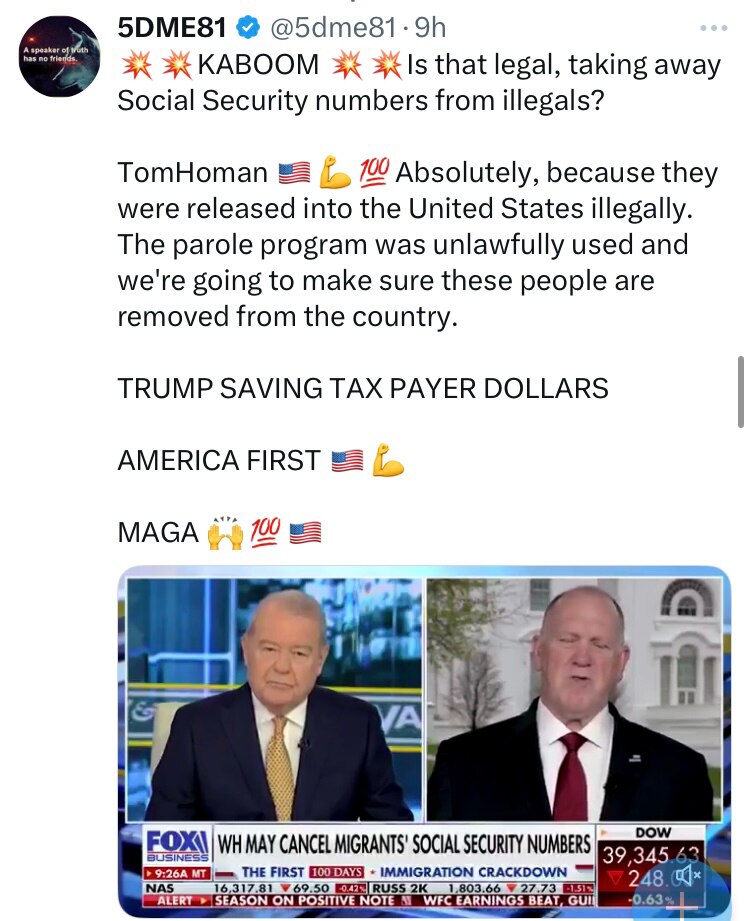 WHAT A STUPID QUESTION COMING FROM THE LEFT
We Worked Are Whole Lives Investing Into SS For Retirement!
Then Besides Stealing Our SS The Left Starts Giving It To Illegals !
And Letting Them Have SS Numbers To Vote !
And They Question If We Can Stop This Bullshit !