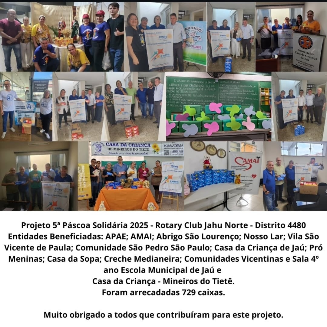 Nesta semana, o Rotary Club de Jahu - Norte realizou a entrega das caixas de bombons que foram arrec...