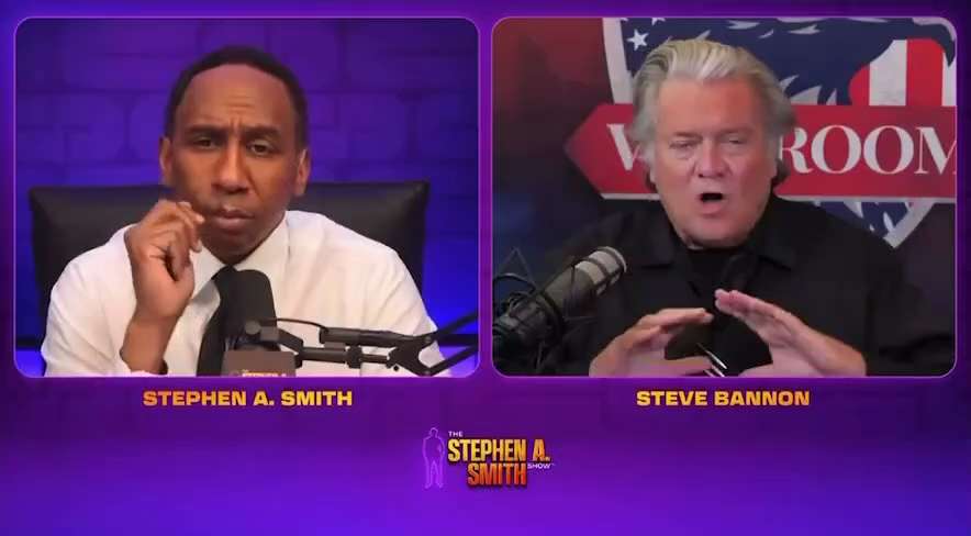 STEPHEN A SMITH QUESTIONS BANNON ON WHY HE WON’T LET GO OF THE 2020 ELECTION

“I actually think it b...