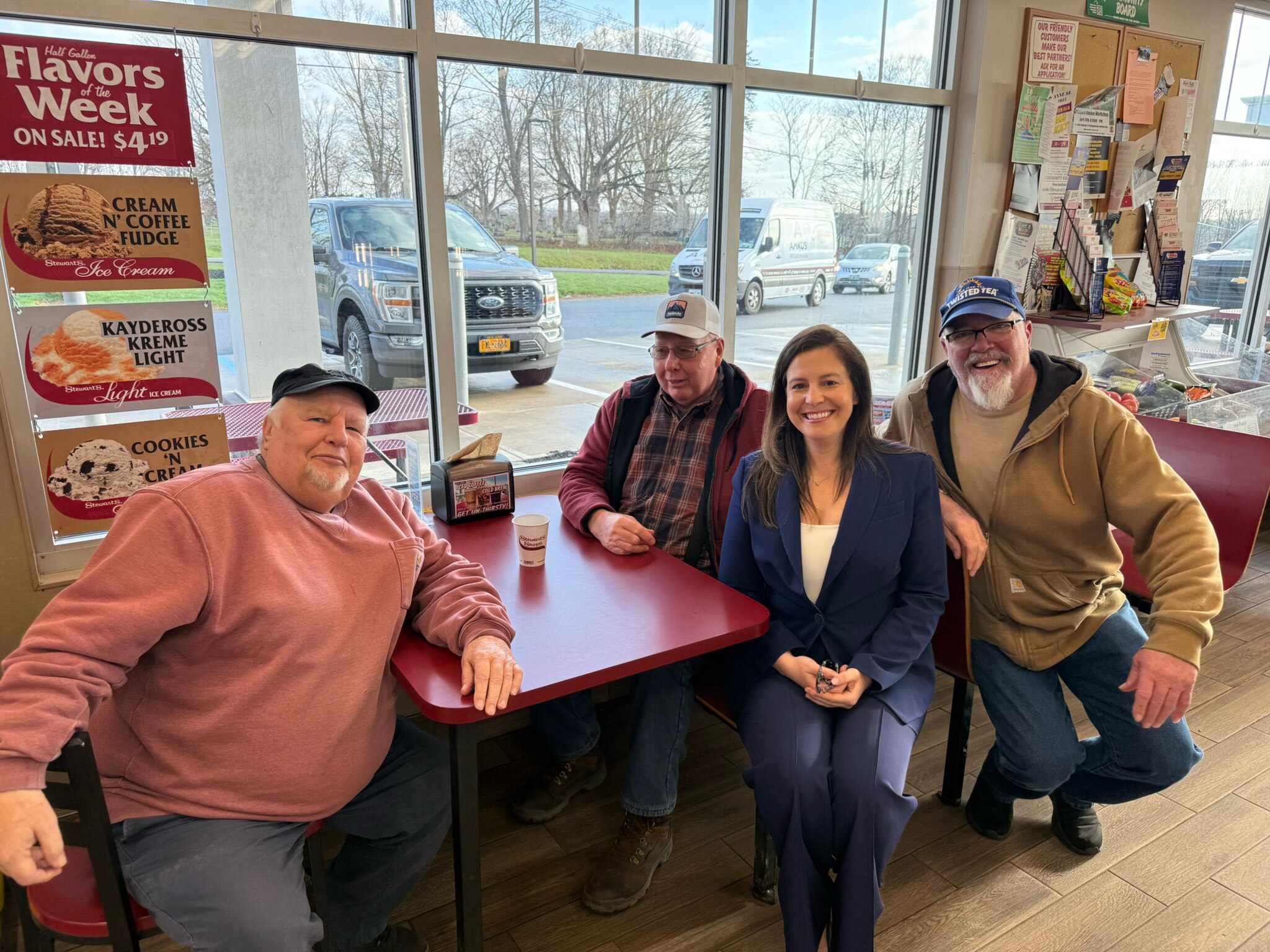 From earlier today, always a great day to start the morning with a quick stop to talk to constituent...