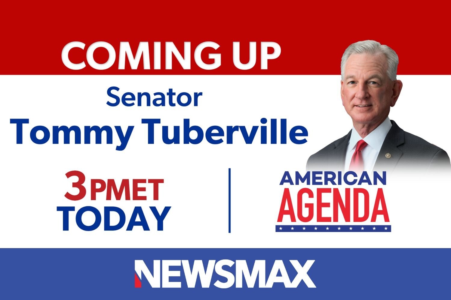COMING UP: Sen. Tommy Tuberville joins “American Agenda” to talk about President Trump’s upcoming co...