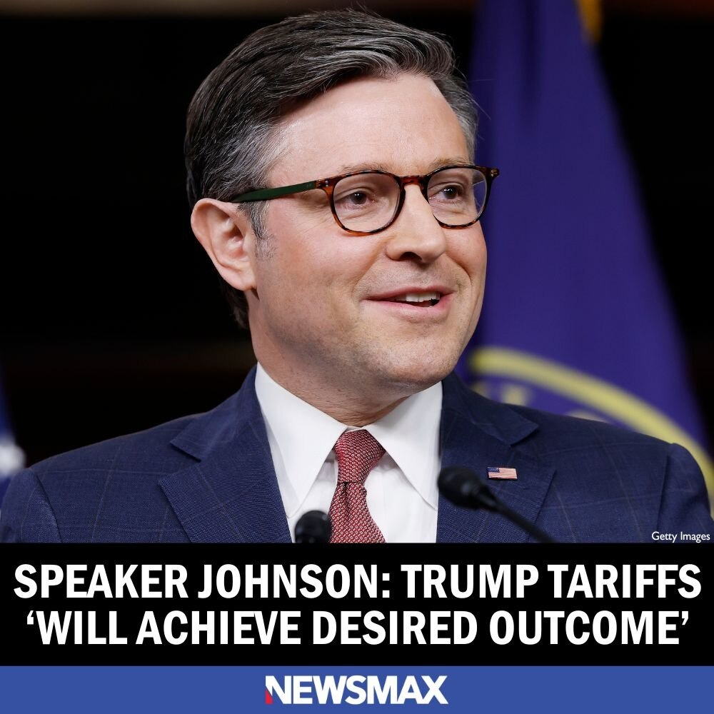 Speaker Mike Johnson said President Trump's tariffs will result in a more "equalized" trade disparit...