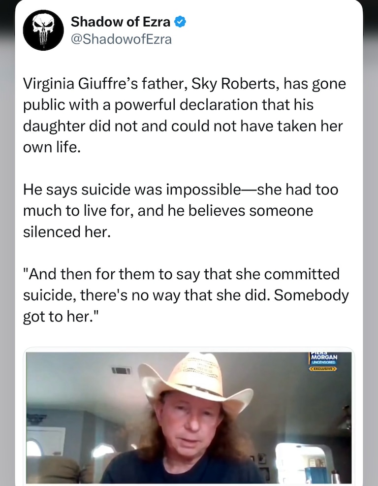 The potential murder of Virginia Guiffre is the final tragedy in the life of a woman that was abused since her childhood with no protection or support from