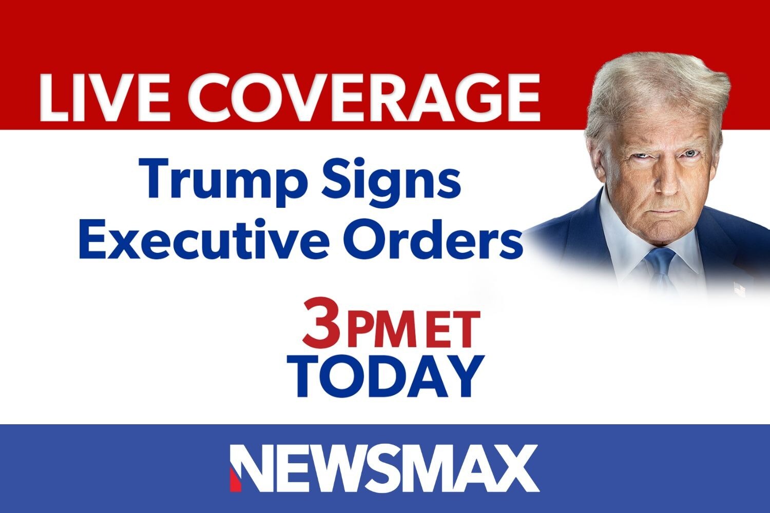 TUNE IN: LIVE coverage as President Donald Trump signs executive orders — TODAY at 3 PM ET on NEWSMA...