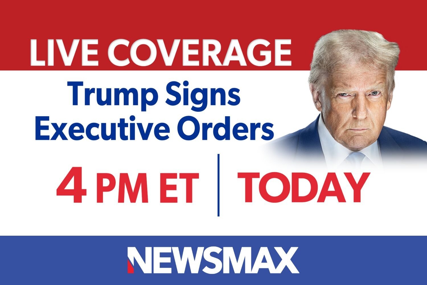 TUNE IN: LIVE coverage as President Donald Trump signs executive orders — TODAY at 4 PM ET on NEWSMA...