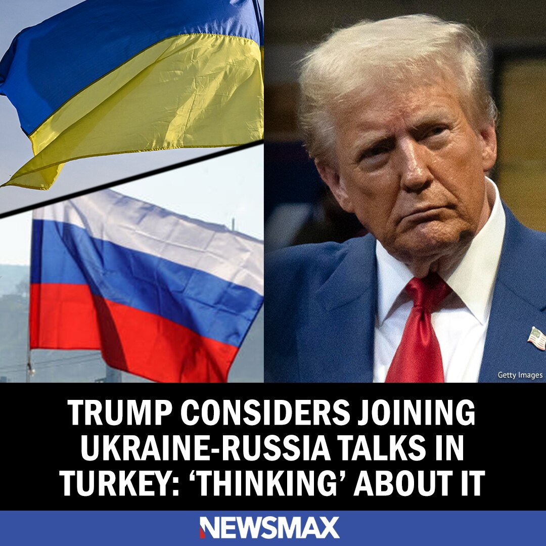 President Trump said he was "thinking" about flying to Turkey for possible peace talks between Ukrai...