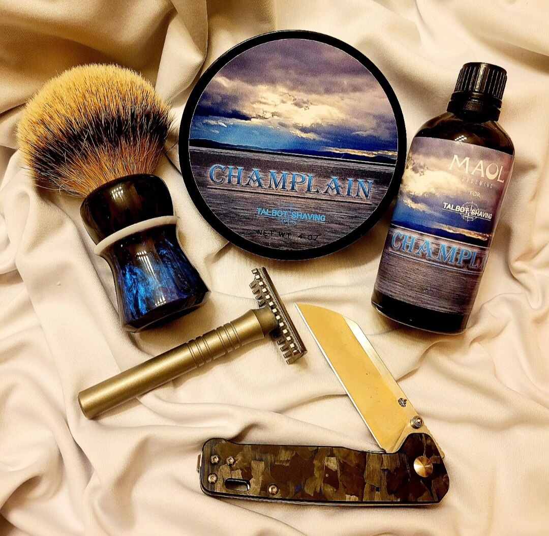 Talbot Shaving SOTD 
Champlain 
@talbotshaving 

Soap   Champlain 

Brush  Chisel And Hound 
@chisel...