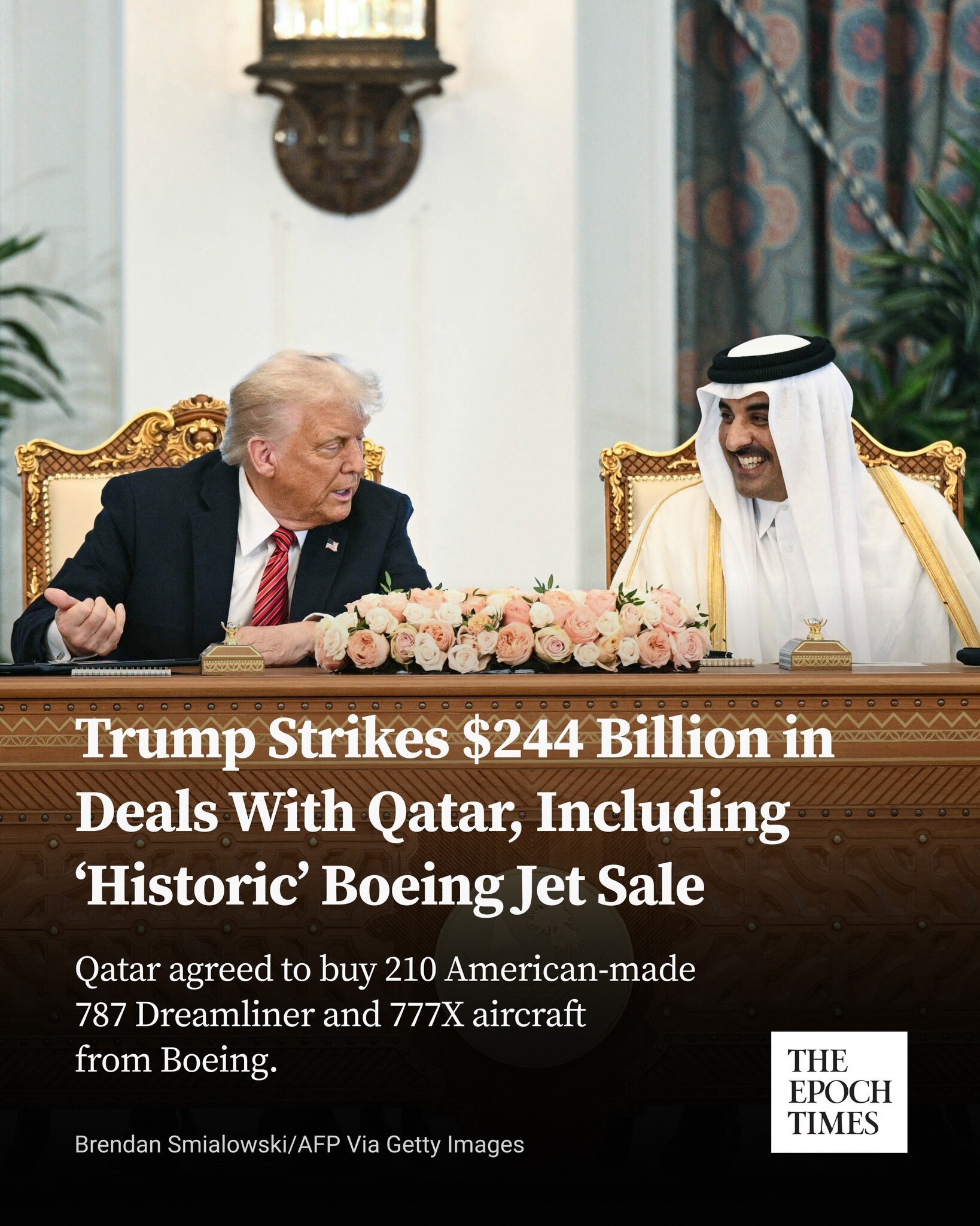 🇺🇸🇶🇦 Trump Strikes $244 Billion in Deals With Qatar, Including ‘Historic’ Boeing Jet Sale

Qatar...