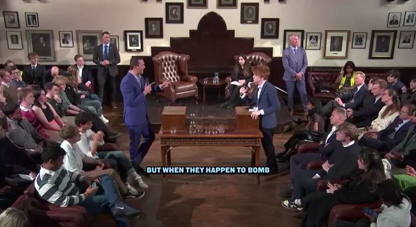 I just debated at Cambridge and Oxford. At Cambridge, instead of focusing on their own decaying coun...