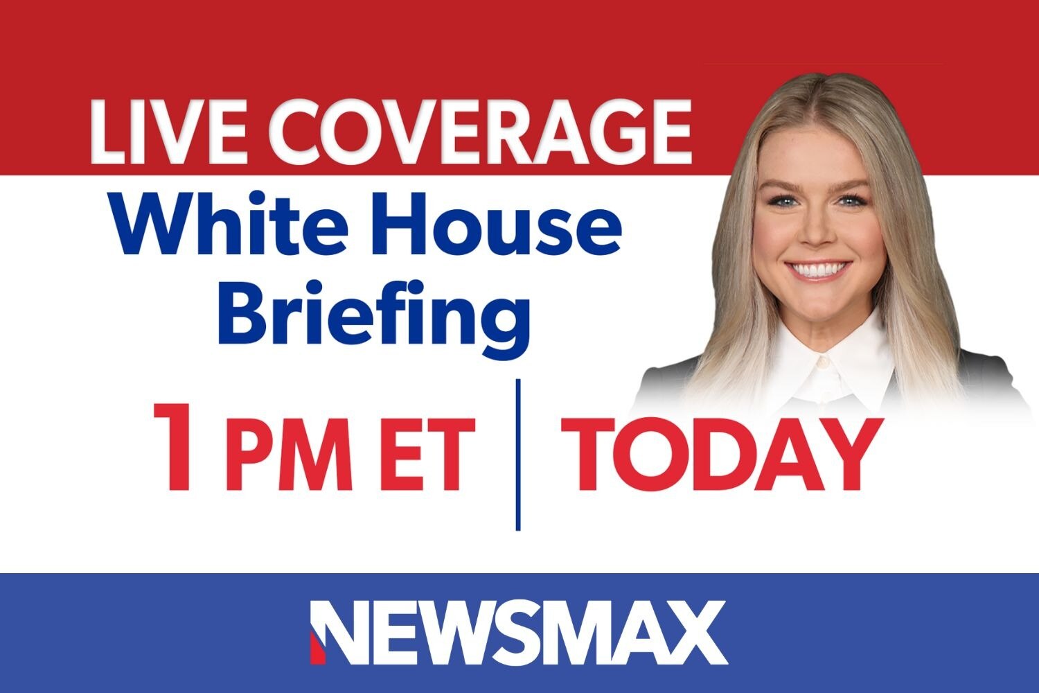 TUNE IN: LIVE coverage of White House press secretary Karoline Leavitt’s briefing — TODAY at 1 PM ET...