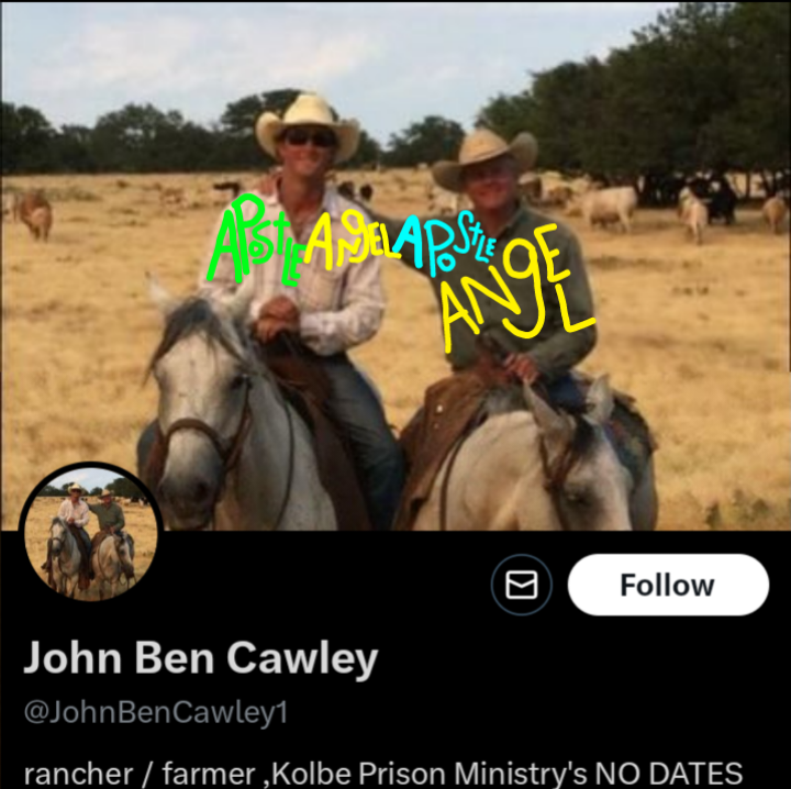 The Two Men In The Banner Image For John Ben Cawley On Twitter Are Past And Current Life Apostles & Angels.
The Lord, My Father, Showed Me Two Comms Each