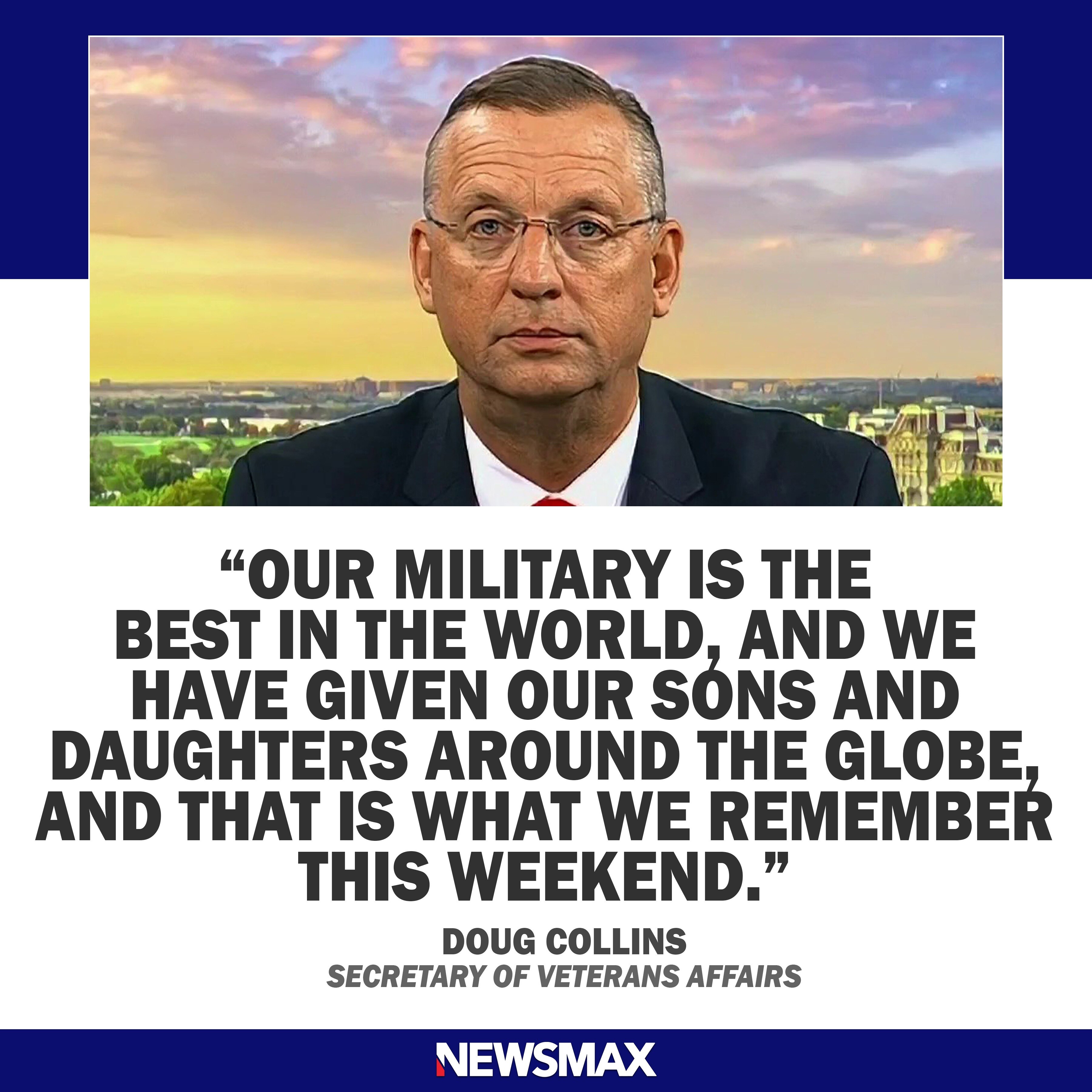 VA Secretary Doug Collins told NEWSMAX that Americans should be sure to remember fallen service memb...