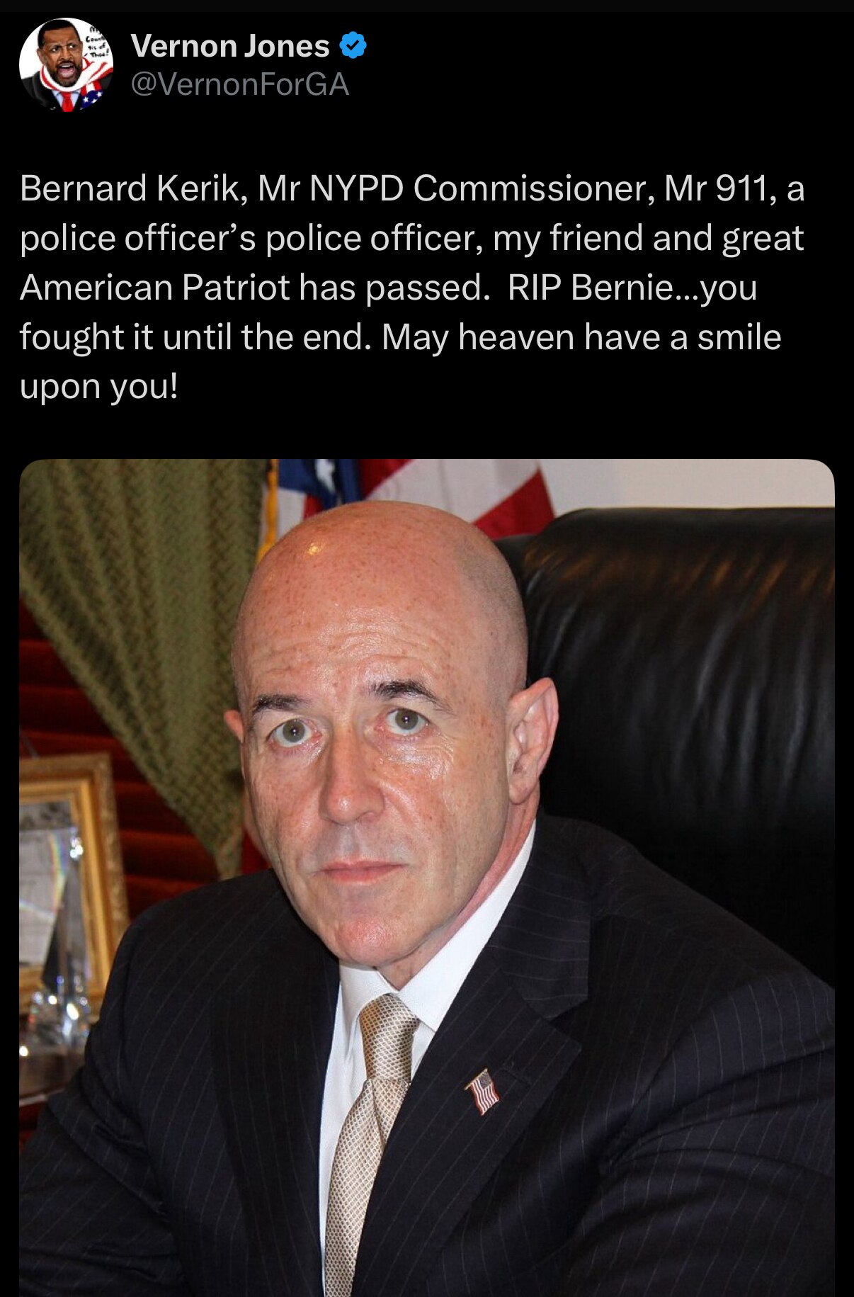 With Erik Prince , Bernie walked me into prison — a great man and a good man— a warrior for his coun...