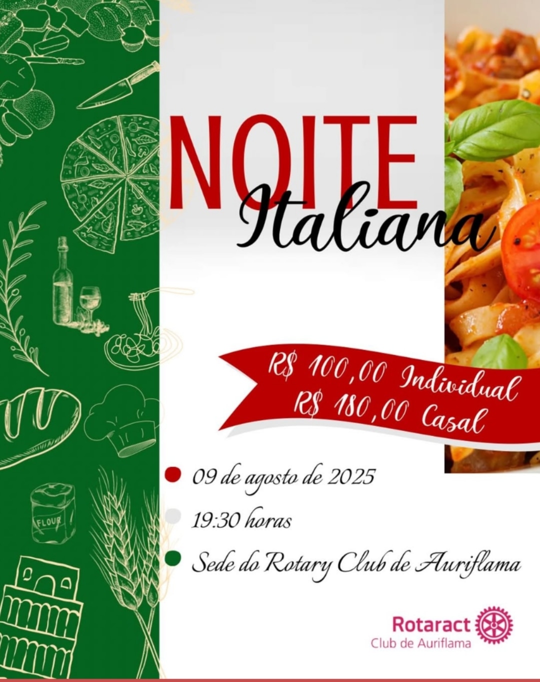 Texto do Rotaract Club de Auriflama:

Atenção!

A nossa tradicional Noite Italiana está de volta, co...