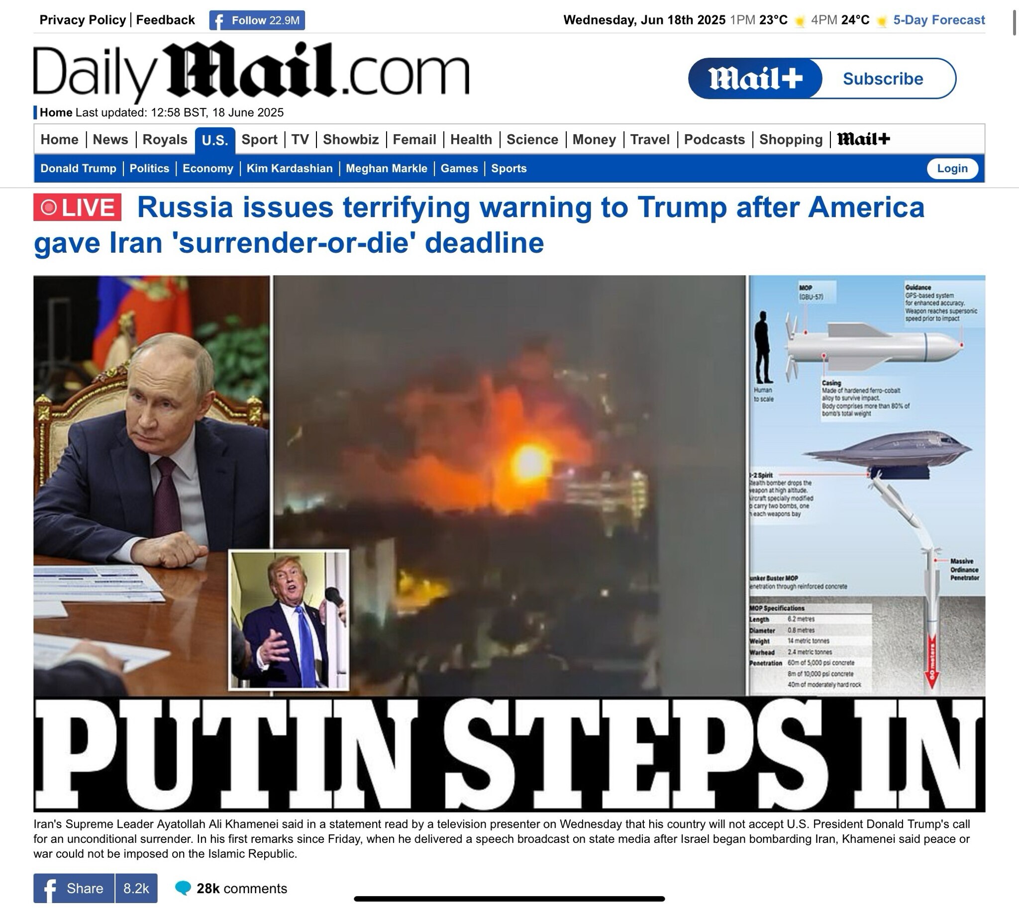 World War III on the Eurasian Landmass drops closer 

