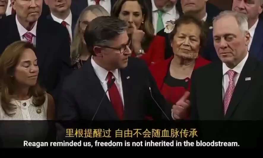 🌏🌎🌍这是众议院议长约翰逊演讲的完整视频，他清晰阐明了什么才是美国的「立国之本」，非常精彩。推荐给大家🔥