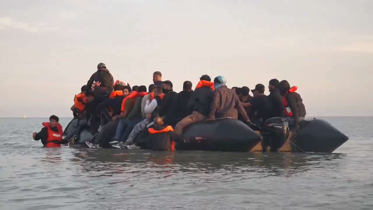 Gravelines in Northern France on Thursday, same scenes everyday, all fighting age men invading the U...
