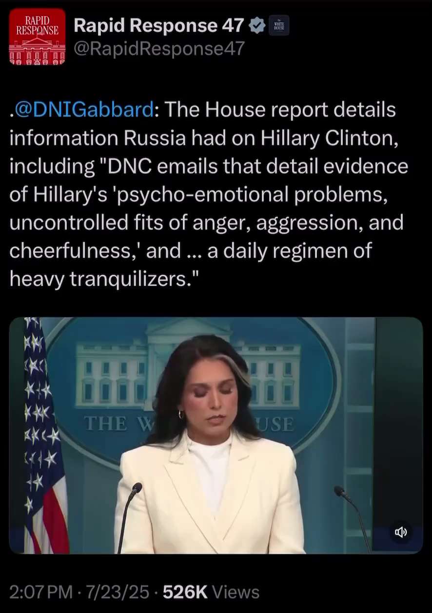 Russia and Putin had information on Hillary Clinton including possible criminal acts; and DNC emails...