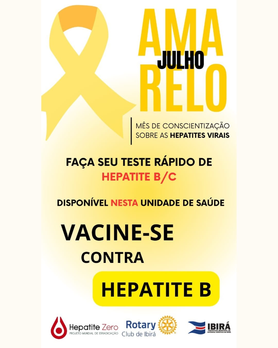 "Em Ibirá, seguimos firmes na luta contra as hepatites virais!
No dia 15 de julho recebemos a Van da...