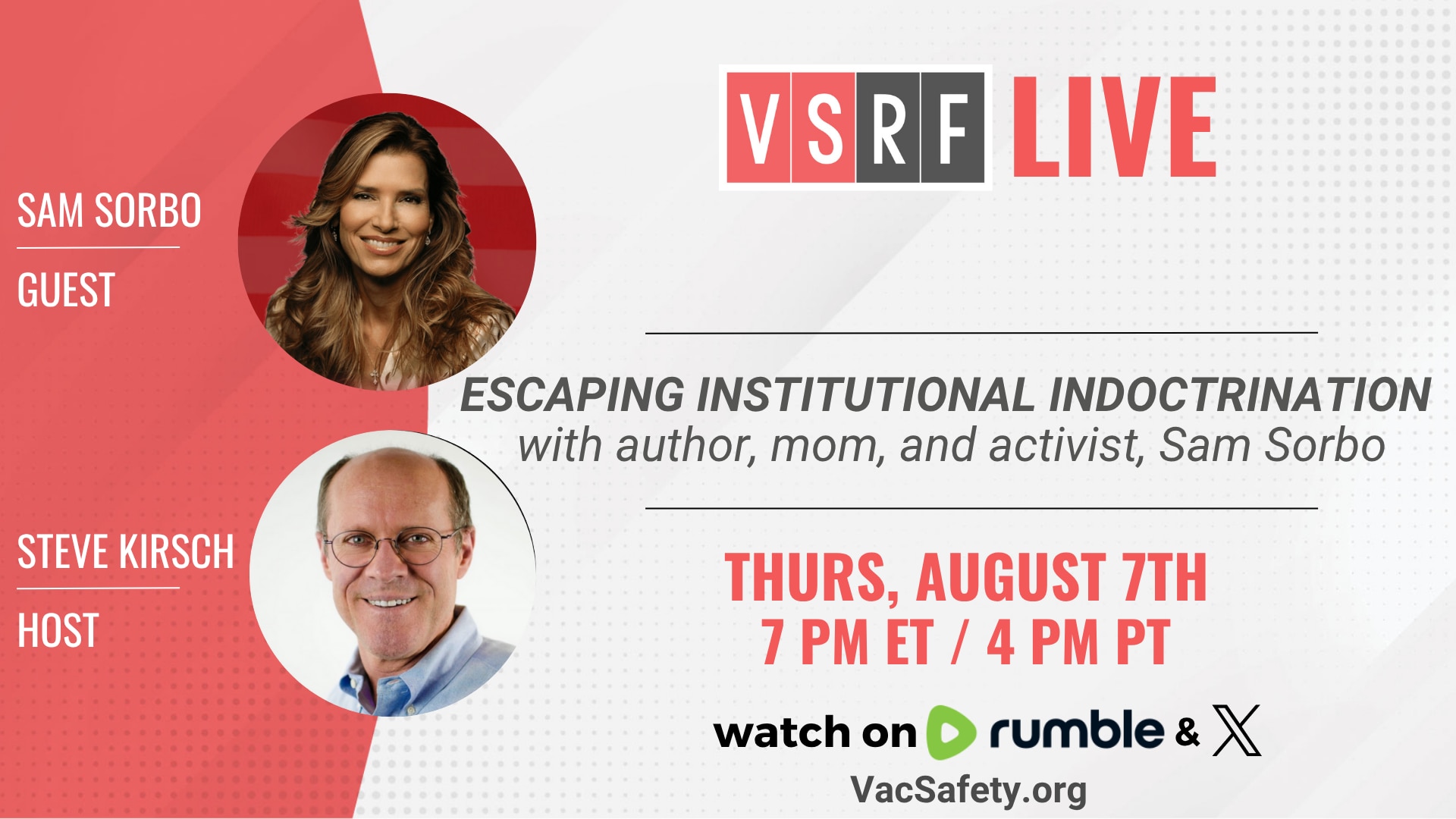 TONIGHT on VSRF Live 🔥

Actress, author & education warrior Sam Sorbo joins us to talk about homesc...