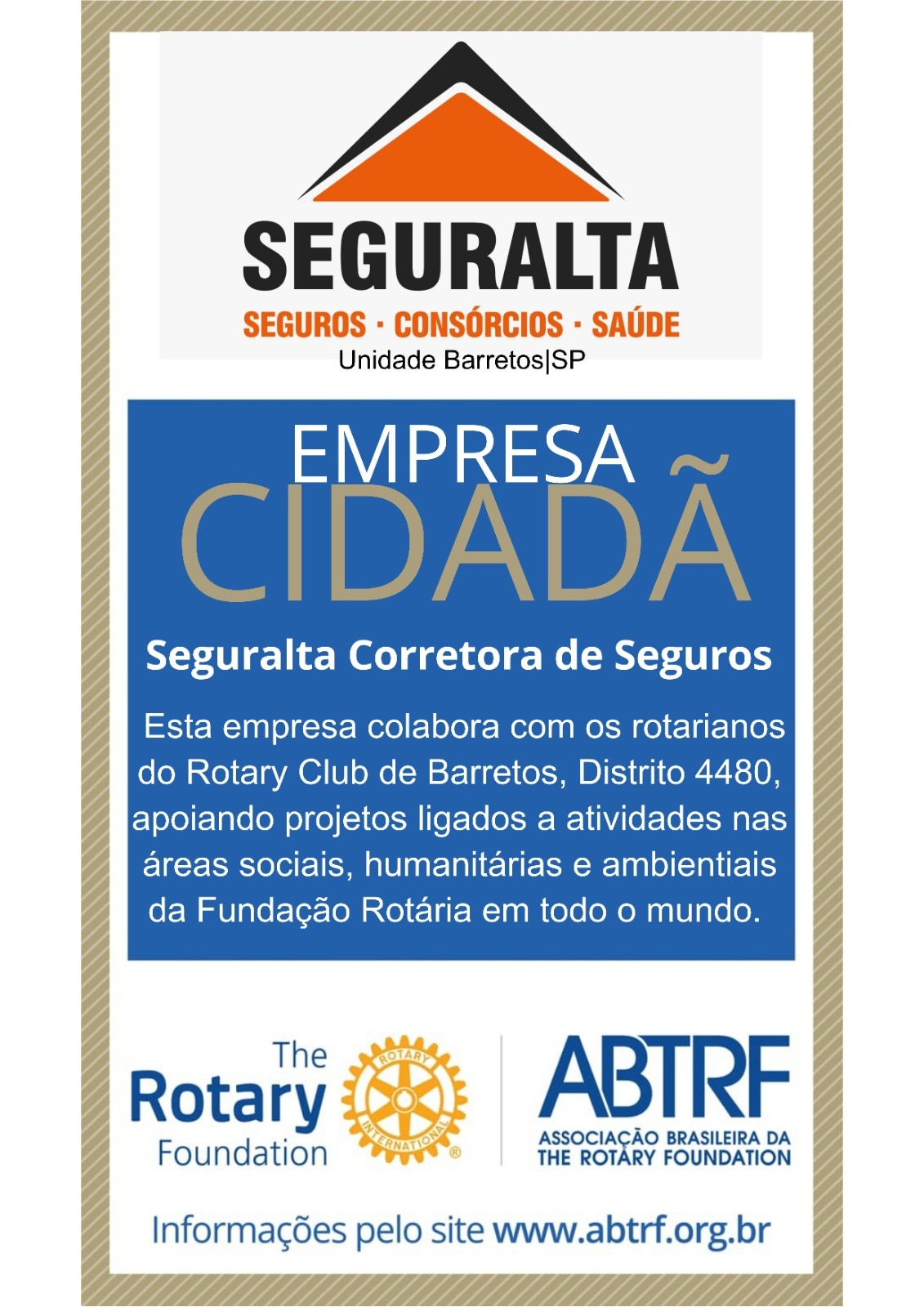 O Rotary Club de Barretos está em festa com uma nova empresa cidadã colaborando com os projetos de R...