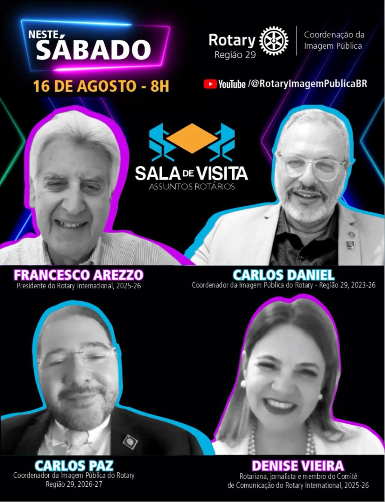 Texto do Rotary - Imagem Pública Brasil 

Você está convocado(a) para assistir uma conversa inspirad...