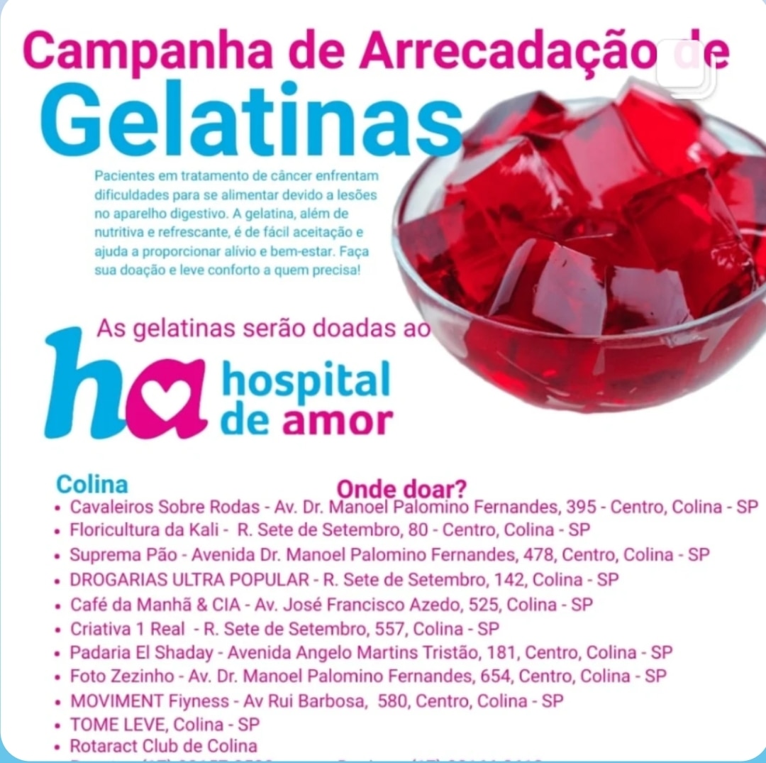 Texto do Rotaract Club de Colina

Campanha Solidária

O Rotaract Club de Colina está apoiando o proj...