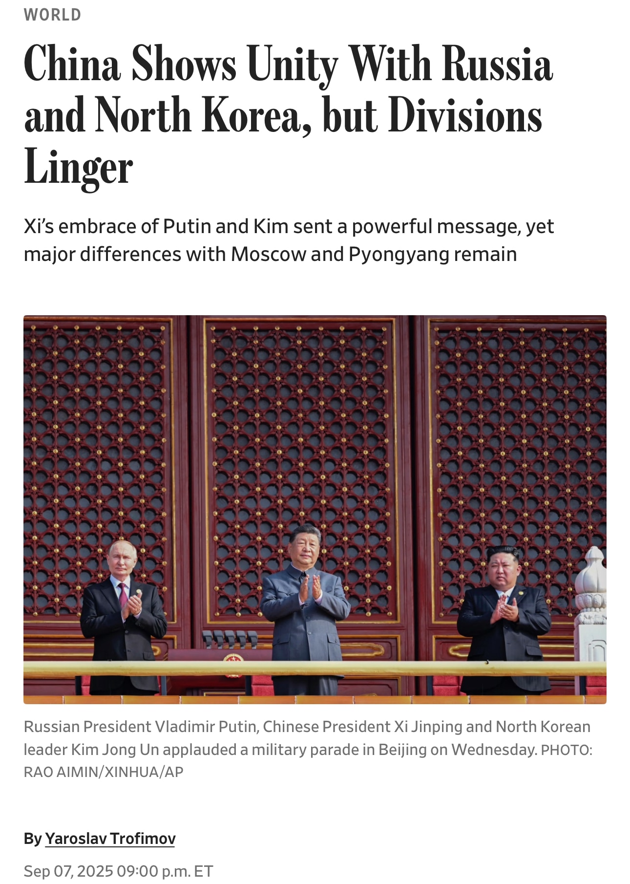 “‘China is becoming less discreet about being seen as part of the so-called axis of upheaval. Prompt...