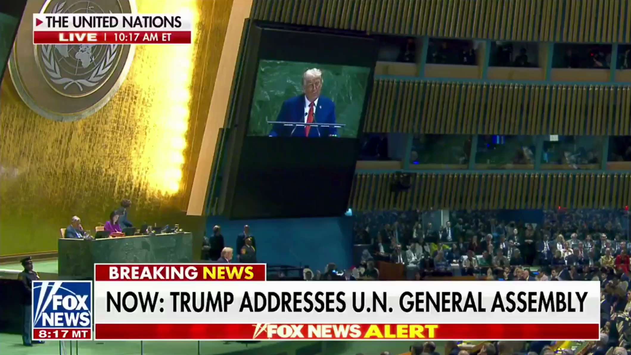 川普总统在联合国演讲中最具传奇色彩的一句话：

“我结束了七场战争……我甚至从未接到过联合国打来的愿意提供帮助的电话……”

“这是我在联合国得到的两样东西：一台坏掉的自动扶梯和一台坏掉的提词器。非常...